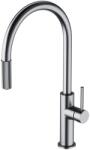 Omnires Baterie de bucatarie Omnires SWITCH, cu gura de scurgere extensibilă și sistem de filtrare a apei, nichel periat (SW9059-FD1NI)