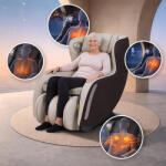 inSPORTline Masszázsfotel Fidardo, légmasszázs, infra melegítés, 12 párna, 2 fej, 6 masszázstípus, lábtartó, hangvezérlés, Bluetooth zene - bézs-barna (INS-70988-BEZS-BARNA)