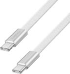 LogiLink USB 2.0 Type C Összekötő Fehér Lapos Fonott 1m CU0445 (CU0445)