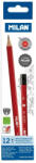 MILAN Creion grafit cu radiera hexagonal HB MILAN - Set 12 (0712170312-12)
