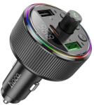 hoco. E82 Bluetooth FM предавател за кола, зарядно устройство, 2 USB гнезда v5.3, LED дисплей, ЧЕРНО (E82)