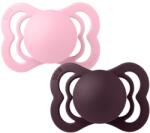 BIBS Set de suzete Bibs - Supreme, 6-18 luni, 2 bucăți, Baby Pink/Plum (260431)