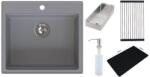 Ruvetti Absol 60 chiuvetă din granit 56x50 cm gri/grafit/onix 3001AB_GR60_W (3001ABGR60W) Chiuveta