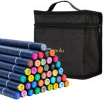 Deli Set 40 Markere Sketching Varf Dublu Rotund Tesit Husa Textila Deli (dlec184-40)
