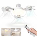 Ventilator tavan cu iluminare 2-in-1 cu LED Reglabil si Telecomanda, 50 W, 3 trepte de viteza, 3 culori, E27, Putere 50W (20429-99)