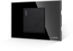 Luxion Intrerupator Simplu Mecanic LUXION cu Rama din Sticla, Standard Italian, 2/3M - culoare negru