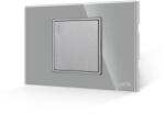 Luxion Intrerupator Simplu Mecanic LUXION cu Rama din Sticla, Standard Italian, 2/3M - culoare gri