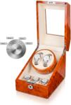 iUni Cutie intors ceasuri automatice iUni, Watch Winder 2 + 3 spatii depozitare, 4 Programe rotatie (TPD reglabil), Gold (512100)
