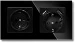 iUni Priza dubla rama sticla securizata, 2 porturi USB-A, iUni US2, 16A, Black (553905)