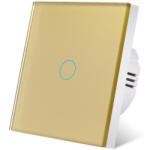 iUni Intrerupator touch iUni 1F, 1 Canal, Sticla Securizata, LED, Gold (550195)