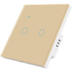 iUni Intrerupator smart touch iUni 2F, Wi-Fi, Sticla securizata, LED, Gold (550355)