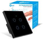 iUni Intrerupator smart touch, WiFi, Sticla securizata, iUni 4G, 10A, Control vocal, Smart Life / Tuya, LED, Black (554162)