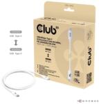 Club 3D CAC-1572 (USB4 USB-C, 240W PD, 80Gbps, 8K240Hz, 4K540Hz, Bidirectional, fehér, M/M, 1, 2m) (PERCLUCAC-1572)