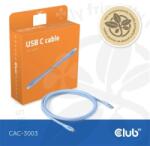 Club 3D CAC-3003 (USB-C, PD 240W, 20Gbps, 4K60Hz, kék, M/M, 2m) (PERCLUCAC-3003)