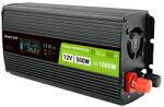 Green Cell Invertor auto Green Cell de la 12V la 230V, convertor de tensiune 500W/1000W, undă sinusoidală pură, cu afișaj LCD (INVGC12P500LCD)