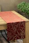 Takoy Traversă de masă cărămiziu-aurie 35x140 cm din catifea BLINK 15, cu model de ramuri fine Fata de masa