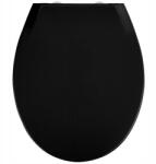 WENKO Wc-ülőke Thermoplast Fekete 46.5X38.5 CM Zsanérok Rozsdamentes Acél (23443100)