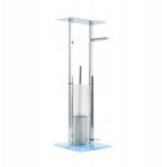 NUXIO Wc-papír És Wc Kefe Tartó Állvány Polccal 65 CM Magas Rozsdamentes Acél (N02002S)