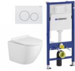 Anahita Construction Set vas WC suspendat Eternity si rezervor incastrat Geberit cu clapeta alba Delta 20 (50327318LX1901)