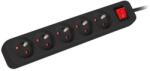 Lanberg Prelungitor 1.5m, 5 prize , cu intrerupator, cablu din cupru (PS1-05E-0150-BK)