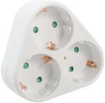 Spacer Triplu Stecher SPACER, Schuko, max 3500W, 16A, protectie copii, 3 (SPMS-3-WH)