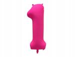 Amscan Neon rózsaszín fólia lufi, 1-es szám, 86 cm, születésnapra