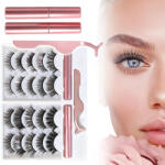 100 Mágneses műszempilla hosszú 10 pár Csipesz 2xEYELINER ragasztó nélküli szett