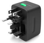 Linomag Adaptor universal priza, Linomag®, Compatibil cu EU/UK/SUA/JP/CH/AUS/TH, Negru (aun)