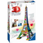 Ravensburger Puzzle 3D Turnul Eiffel Cu Inimioare, 216 Piese (RVS3D11183) - carlatoys