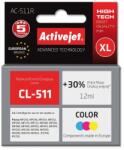 Activejet tinta AC-511R (Canon CL-511 csere; Prémium; 12 ml; színes)