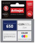 Activejet AH-650CR tinta (HP 650 CZ102AE tintapatron csere; Prémium; 21 ml; színes)