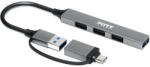 Port Connect Hub USB PORT CONNECT Hub USB 4 Ports Slim Combo, USB 3.0, USB 2.0, Aluminiu (900160)