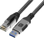 TECHLY ICOC U3A-RJ45-010 hálózati kábel Fekete, Ezüst 1 m Cat6 F/UTP (FTP)