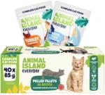 Animal Island Mindennapi pulyka- és fehérhalfilé húslevesben - nedves macskaeledel - 40 x 85 g