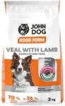 JOHN DOG Good Form Közepes és nagytestű borjú- és bárányhúsos száraz kutyatáp - 3 kg
