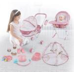 Jumbo Păpușă bebeluș Jumbo cu căruț, scaun de masă și accesorii, cu sunete (1232288)