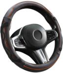Autolife Genuine Leather Valódi bõr kormányvédõ 38cm, fekete-narancs DW-5002OR (00924)