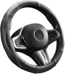 Autolife DW-5056G Valódi bõr kormányvédõ, szellõzõ lyukacsos, zöld betétes mintával, 36-38cm (01938)