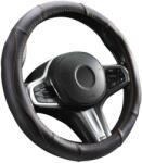 Autolife DW-5055OR Valódi bõr kormányvédõ, szellõzõ lyukacsos, narancs varrásos mintával, 36-38cm (00986)