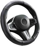Autolife DW-5055G Valódi bõr kormányvédõ, szellõzõ lyukacsos, zöld varrásos mintával, 36-38cm (00993)