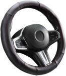 Autolife DW-5055R Valódi bõr kormányvédõ, szellõzõ lyukacsos, piros varrásos mintával, 36-38cm (00962)