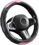 Autolife Carbon Design, valódi bõr kormányvédõ, 38 cm, fekete-pink, DW-5408P (5408P)
