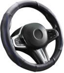 Autolife DW-5056BL Valódi bõr kormányvédõ, szellõzõ lyukacsos, kék betétes mintával, 36-38cm (01976)