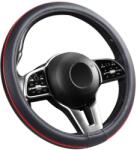 Autolife Bõrhatású Kormányvédõ 38cm Piros betétes (00788)