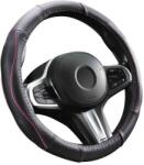 Autolife DW-5056RO Valódi bõr kormányvédõ, szellõzõ lyukacsos, pink betétes mintával, 36-38cm (01952)