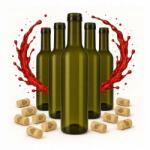 Bimberek 5 db-os, 375 ml-es Oliwka üvegpalack készlet borokhoz és egyéb italokhoz (ZES002035)