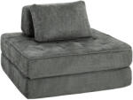 HOMCOM Canapea-pat pliant 2-în-1, fotoliu 1 persoană, convertibil din chenille, pernă groasă, spătar și pernă, gri | Aosom Romania (83B-834V00GY)
