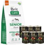 Brit CARE Хипоалергенна храна за възрастни кучета с агнешко месо 12кг + WILD FARM Monoprotein Beef 6x400g - хипоалергенна храна за кучета