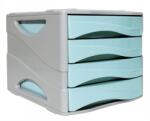 Arda Dulap din plastic, 4 sertare, mod. 15, culoare albastru pastel, Keep Colour, Arda 15P4PPASBL