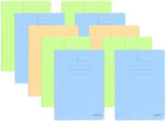 Herlitz Set 10 caiete A5 Herlitz 400211738, 48 file, 70 g/mp, dictando, coperta plastic, Diverse culori (400211738-10)